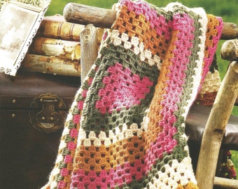Vintage Crochet Traditional Style Throw Pattern PDF Instant Digital Download Crotchet Throw Crotchet Pattern Crochet Granny Blanket