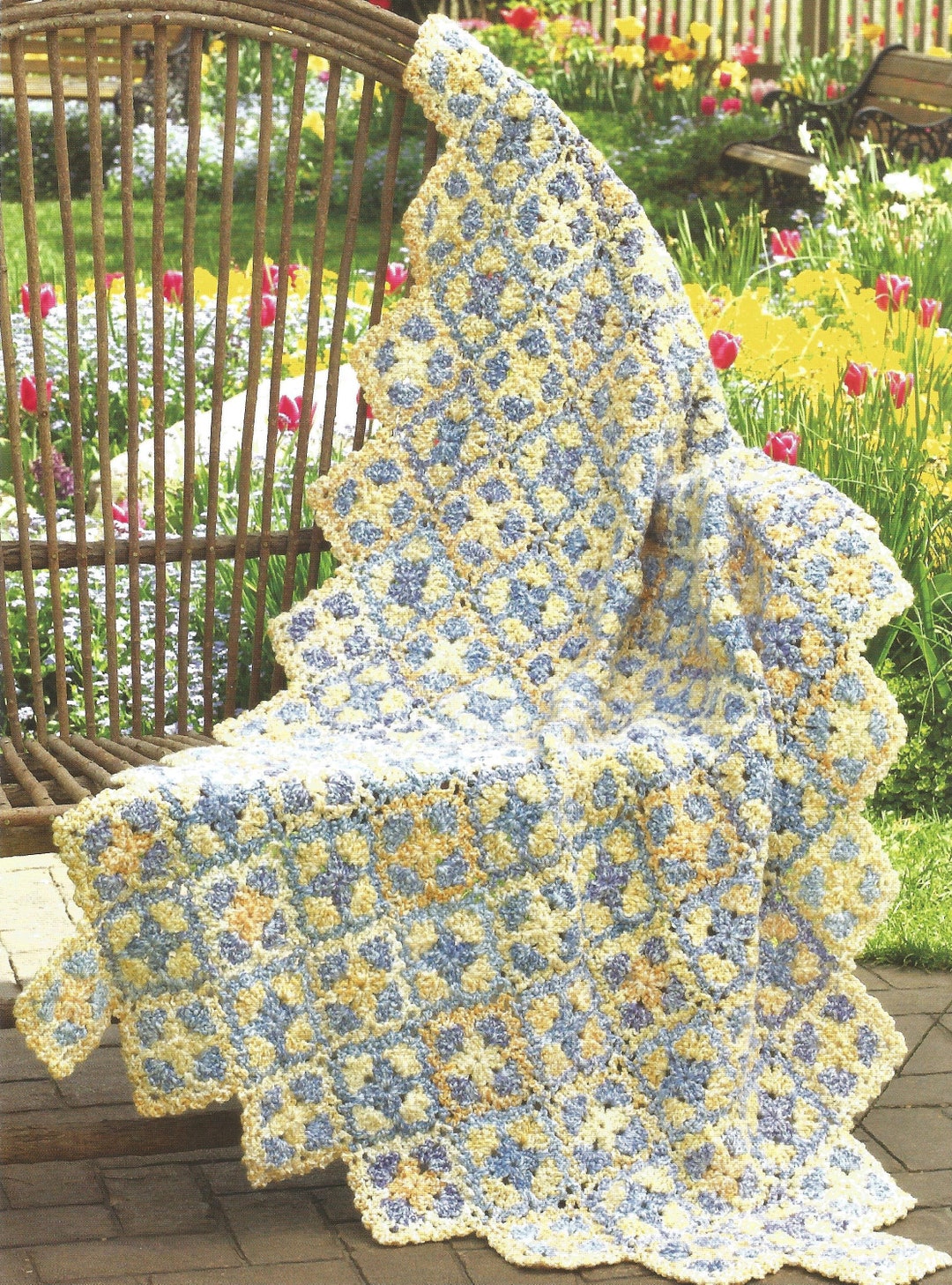Vintage Crochet Throw Pattern PDF Instant Digital Download Crochet
