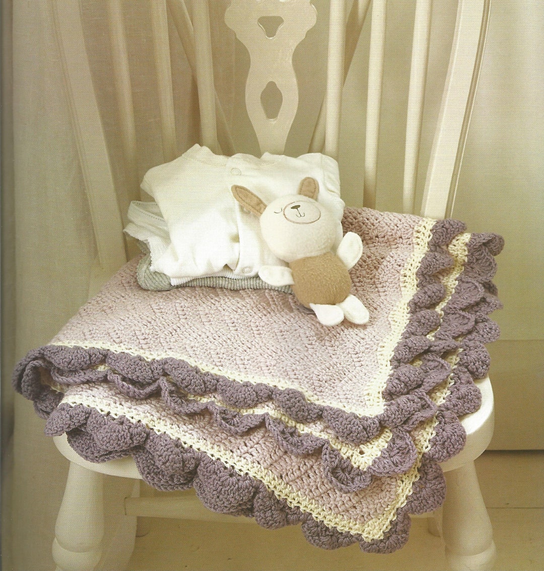 Vintage Crochet Baby Blanket Pattern PDF Instant Digital Download, New Baby Blanket, New Baby
