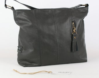 Large leather bag/recycled leather