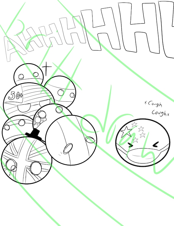 Countryballs Polandball Coloring Pages Quarantine Pastime Etsy