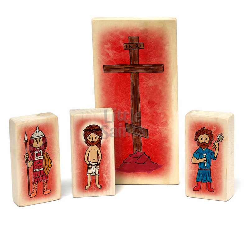 Patron Saint Wooden Block Toy Good Friday Set