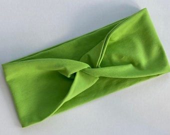 Lime Green Jersey Wide Headband