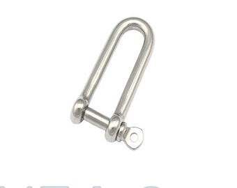 2 Schäkel 4mm mit unverlierbarem Bolzen kurz Edelstahl A4 gerade