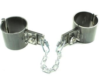 2 menottes en fer de 102 mm pour bondage médiéval BDSM SM