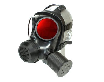 Kit d'amélioration pour masque à gaz S10 « Mercenaires / Post-apocalypse » avec adaptateur RD40, lentilles rouges et filtre
