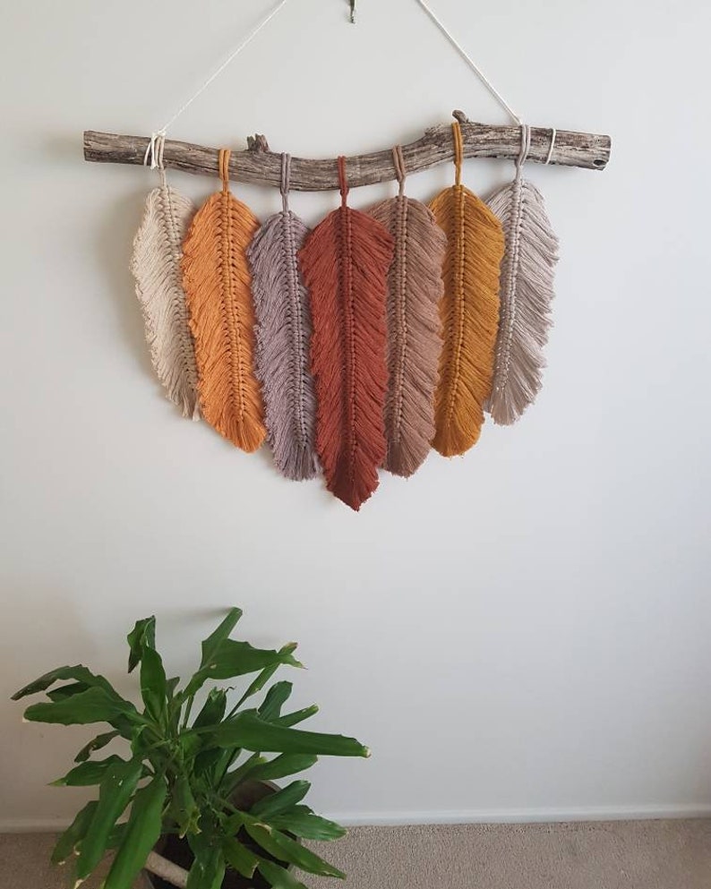 Macrame Feather Wall Hanging Etsy