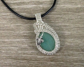 wire weave pendant 513 Botswana Agate Heart wrapped in bare copper wire wire wrapped necklace wire wrapped pendant wire wrapped jewelry