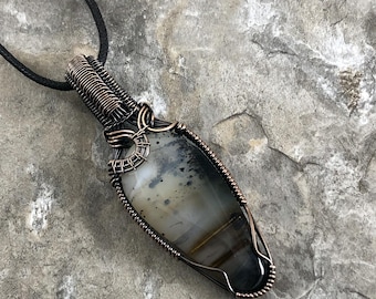 Montana Agate Pendant: Quality Handmade Copper Jewelry - Artisan Made - USA          0213