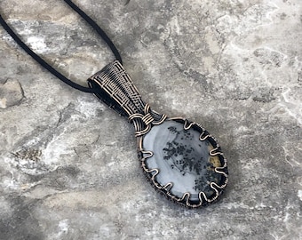 Handmade Maligano Jasper Pendant: Copper Wire Wrapped Jewelry - Handmade in the USA          0344