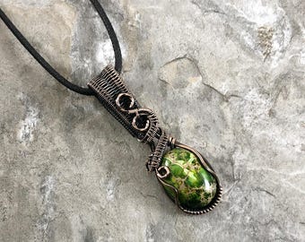 Sea Sediment Jasper Pendant: Quality Handmade Copper Jewelry - Artisan Made - USA          0305