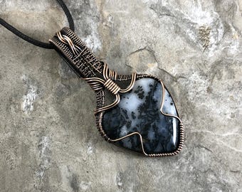 Medicine Bow Agate Pendant: Quality Handmade Copper Jewelry - Artisan Made - USA          0307
