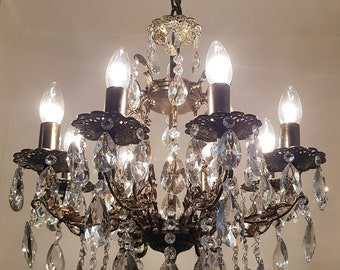 Five Arm Brass Chandelier Hurricane Glass Shades Five Arm Brass Chandelier Hurricane Glass Shades