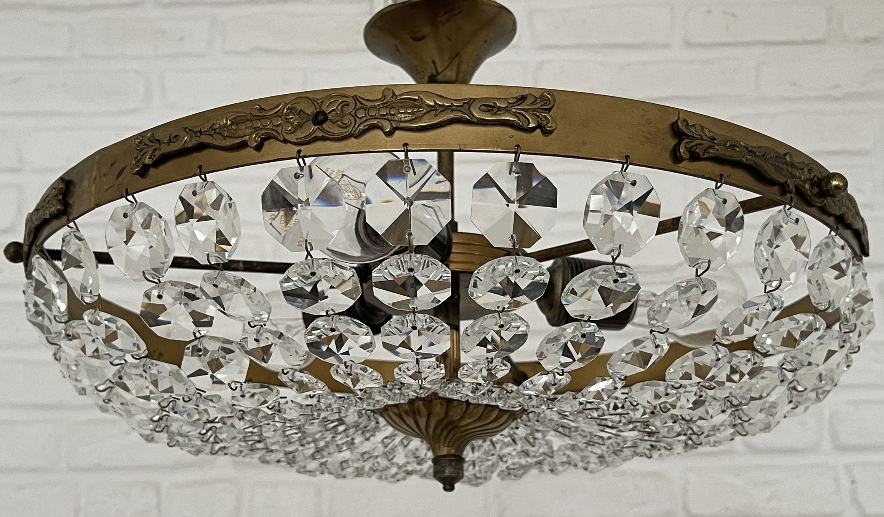 Large flush mount crystal cheap chandelier