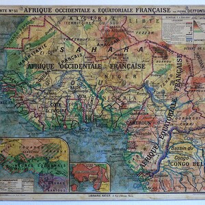 Landkarte Französisch-Westafrika/Äquatorialafrika