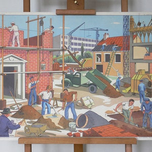 Vintage Schaubild Lehrtafel Schulkarte 60er