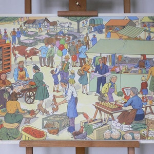 Vintage Schaubild Lehrtafel Schulkarte 60er