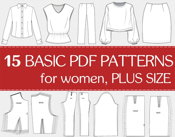 15 Basic PDF Patterns for Women Plus PDF Etsy