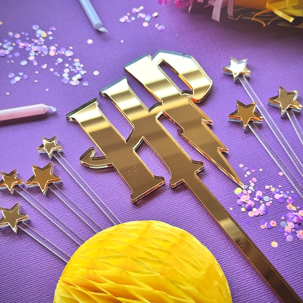 Laser Cut Acrylic Cake Toppers Wizard Cake Toppers Wizard Cake Theme Stars Cake Topper Celebrations Party Decorations Wizard Cake Charm