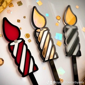 Lasergesneden acryl Comic Candle Cake Topper Cartoon Cake Topper Verjaardagstaart Topper Feesten Feestdecoraties