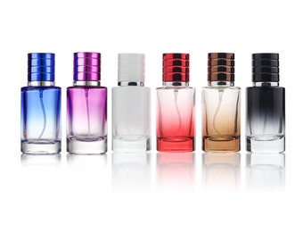 30ml Glass Perfume Bottle Gradient Empty Cylindrical Bottle Fine Mist Atomiser