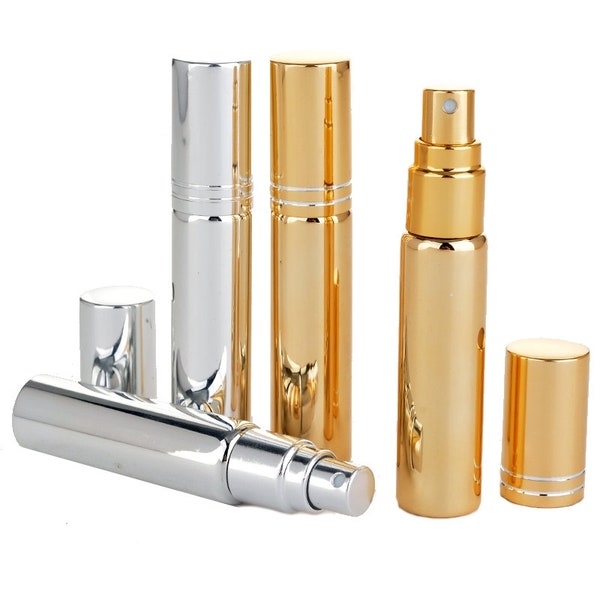 10ml Perfume Atomiser Aluminium Glass Spray Bottle 4 Pack