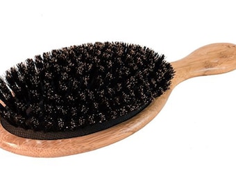 Flair Brush 100% pura cerda de jabalí Cepillo suave para el cabello - Mango de bambú