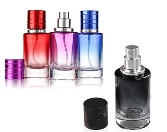 50ml Glass Perfume Bottle Gradient Empty Cylindrical Bottle Fine Mist Atomiser