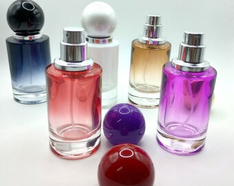 30ml Glass Perfume Bottle Gradient Empty Cylindrical Bottle Lux Round Ball Cap