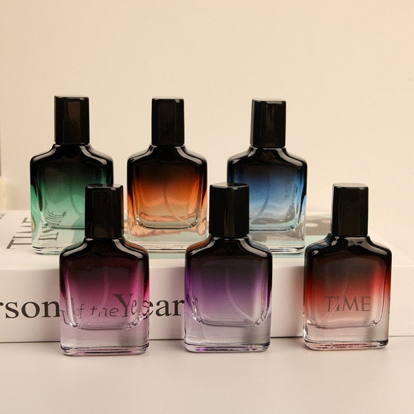 30ml Empty Glass Perfume Spray Bottle Black to Colour Gradient with Transparent Base