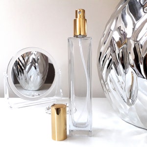 100ml Clear Glass Perfume Bottle Spray Silver or Gold Cap Fine Mist Spray Bottle