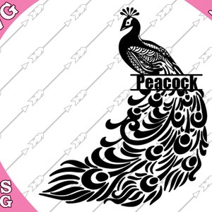 Download Zentangle Peacock Monogram Svg Mandala Peacock Etsy