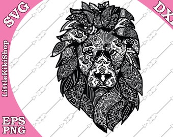 Download Mandala Lion Svg Etsy