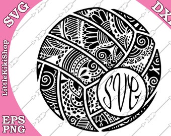 Download Volleyball Svg: MANDALA VALLEYBALL Zentangle | Etsy