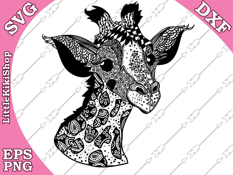 Download Baby Giraffe Svg: MANDALA GIRAFFE SVG Zentangle | Etsy