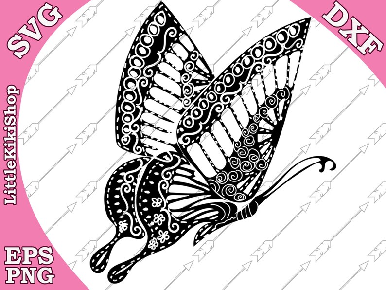 Download Zentangle Butterfly Svg: MANDALA BUTTERFLY | Etsy