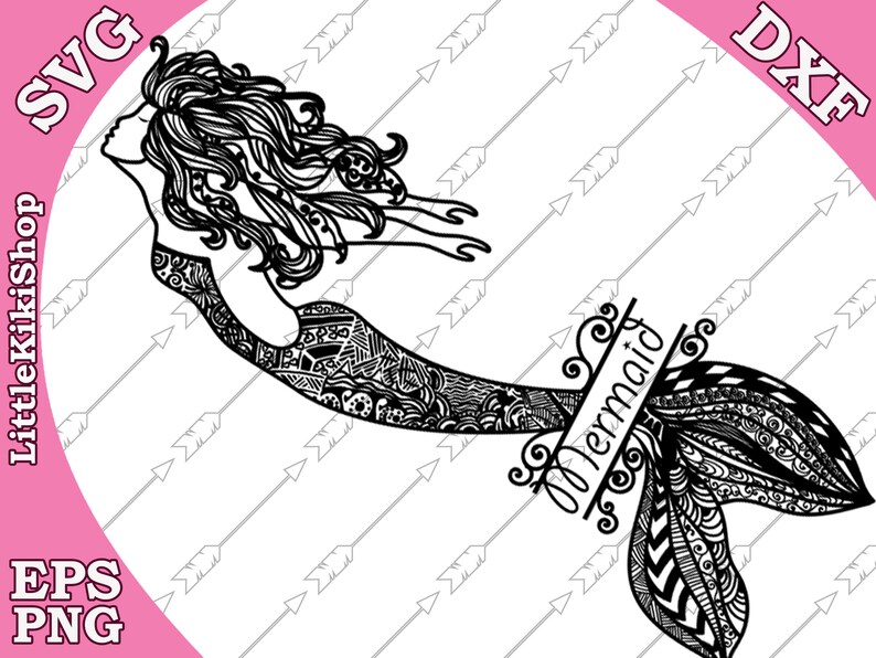 Download Mandala Mermaid Svg Mermaid Cut File Cricut Svg File Zentagle For Cricut Silhouette Svg Intricate Svg Zentangle Mermaid Monogram Svg Clip Art Art Collectibles