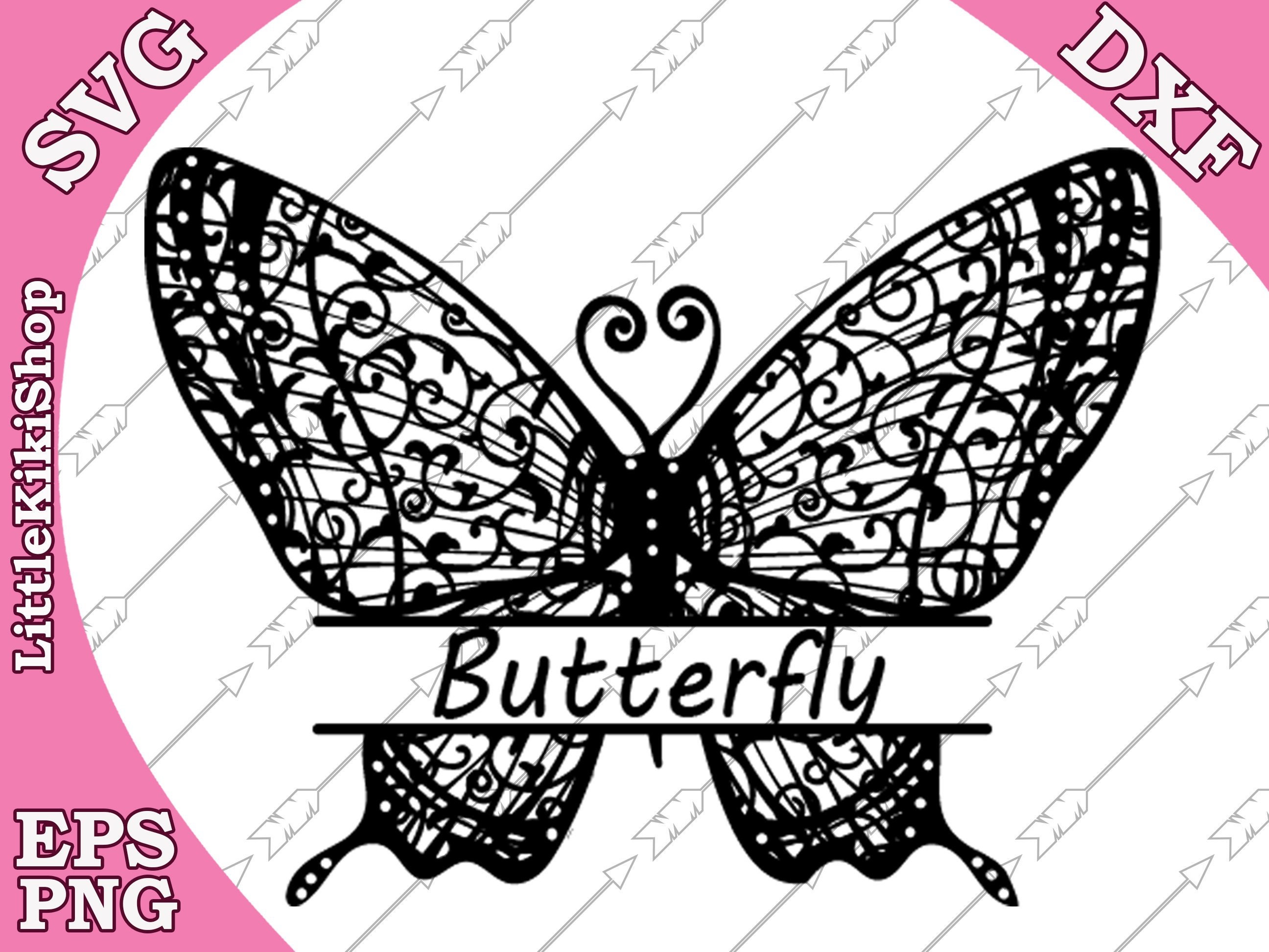 Download Zentangle Butterfly Monogram Svg Mandala Etsy