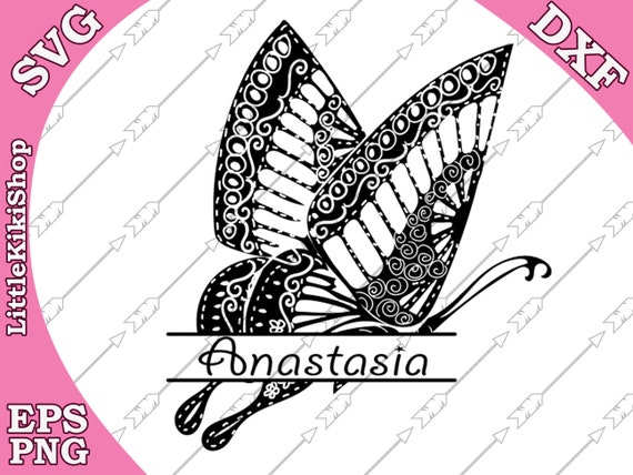 Download Zentangle Butterfly Monogram Svg Mandala Etsy