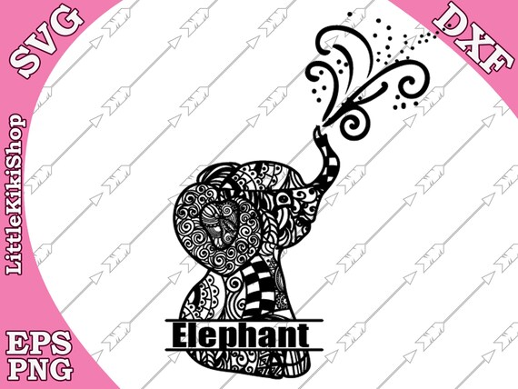 Download Baby Elephant Monogram Svg Mandala Elephant Svg Etsy