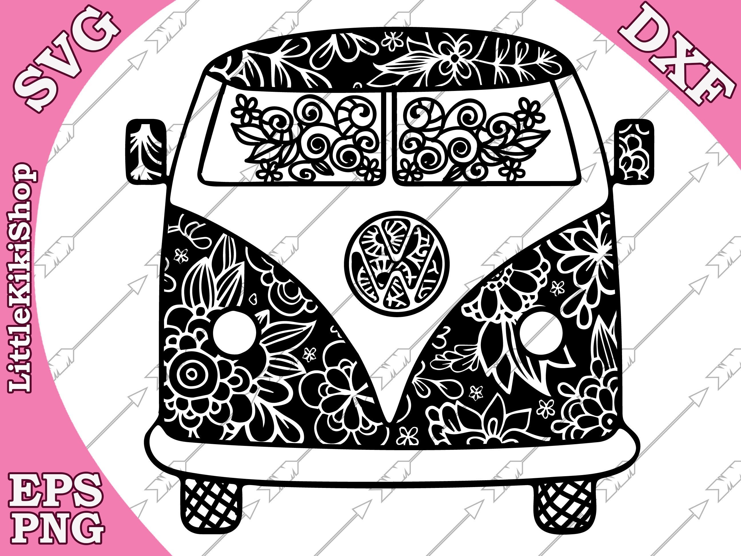 Zentangle Hippie Van Svg: MANDALA VAN SVG Zentagle | Etsy