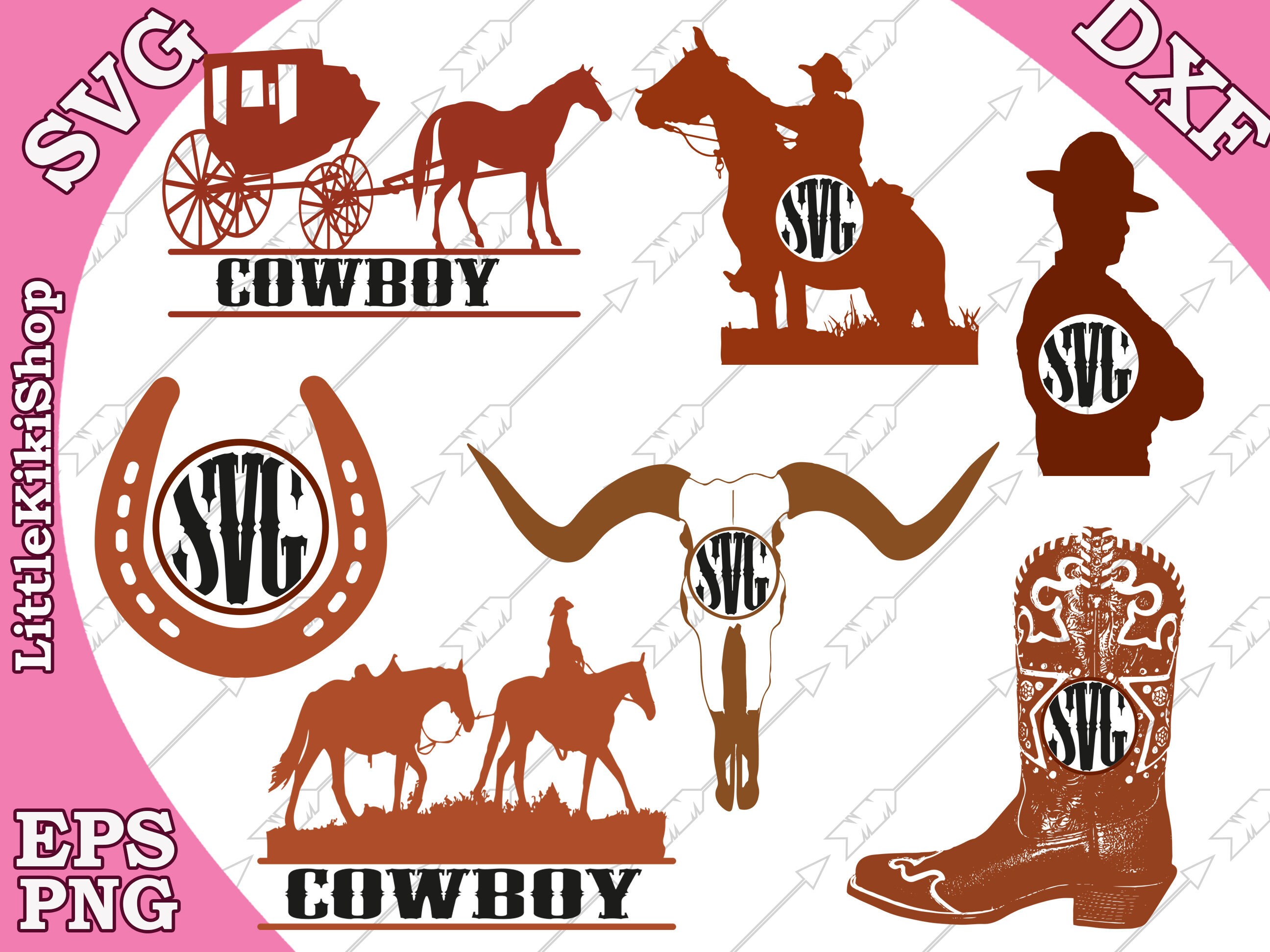 Download Cowboy Monogram Svg Western Monogram Svg Horseshoe Svg Horse Svg Monogram Frame Svg Wild West Svg