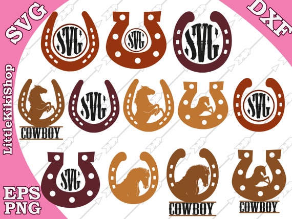Download Horseshoe Monogram Svg Western Horse Svg Cut Etsy