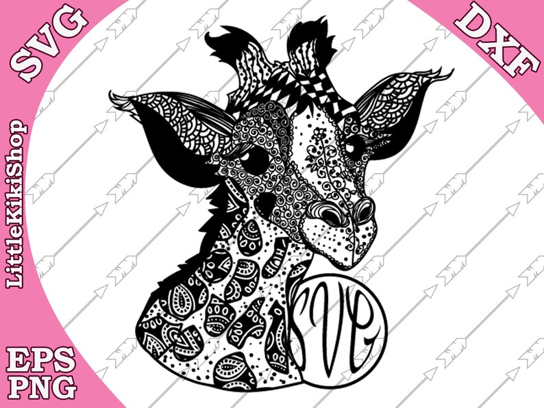 Download Baby Giraffe Svg: MANDALA GIRAFFE SVG Monogram | Etsy