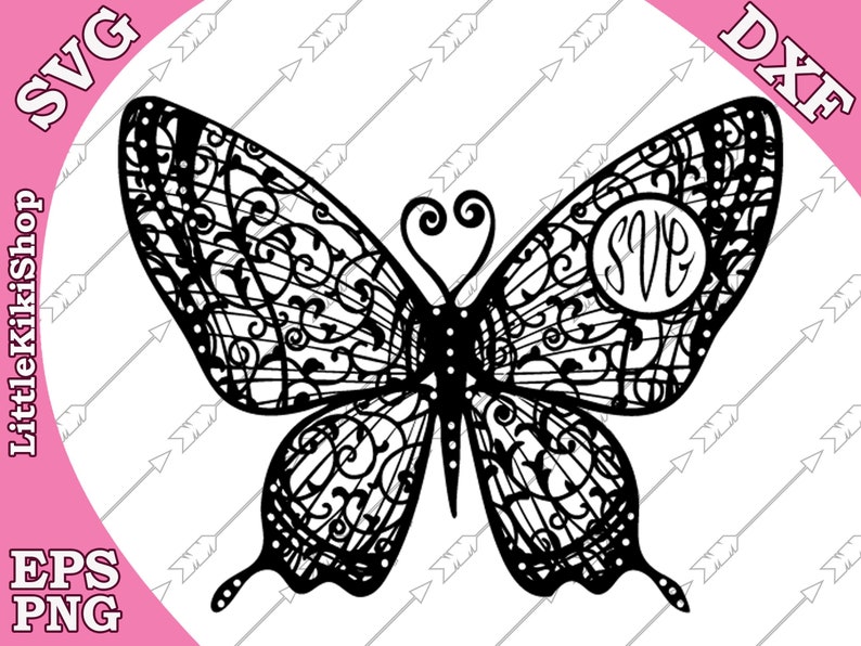 Clip Art Mandala Butterfly Butterfly Cut File Cricut Svg File Zentagle For Cricut Silhouette Svg Intricate Svg Zentangle Butterfly Monogram Svg Art Collectibles
