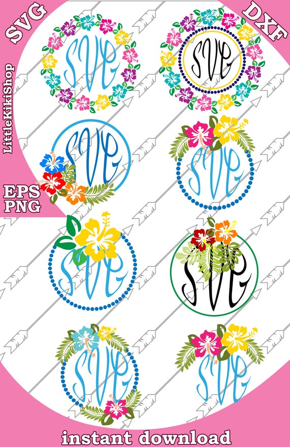 Download Floral Monogram Svg: FLORAL FRAME SVG Flower | Etsy