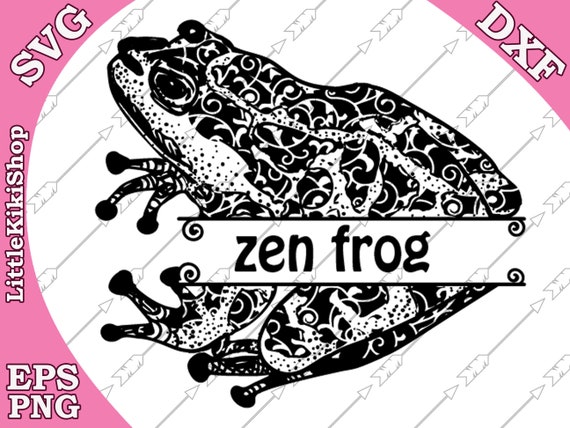 Clip Art Frog Monogram Svg Zentagle For Cricut Silhouette Cut File Intricate Svg Mandala Frog Svg Frog Cut File Zentangle Frog Svg Cricut Svg Art Collectibles