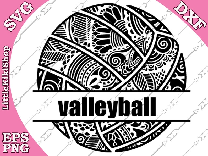 Download Volleyball Monogram Svg: MANDALA VALLEYBALL | Etsy