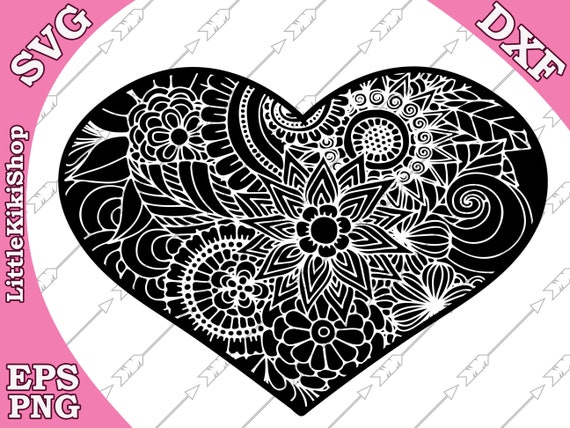 Download Clip Art Cricut Svg File Mandala Svg Mandala Heart Svg Coaster Svg Zentangle Heart Svg T Shirt Svg Heart Mandala Svg Silhouette Cut File Art Collectibles