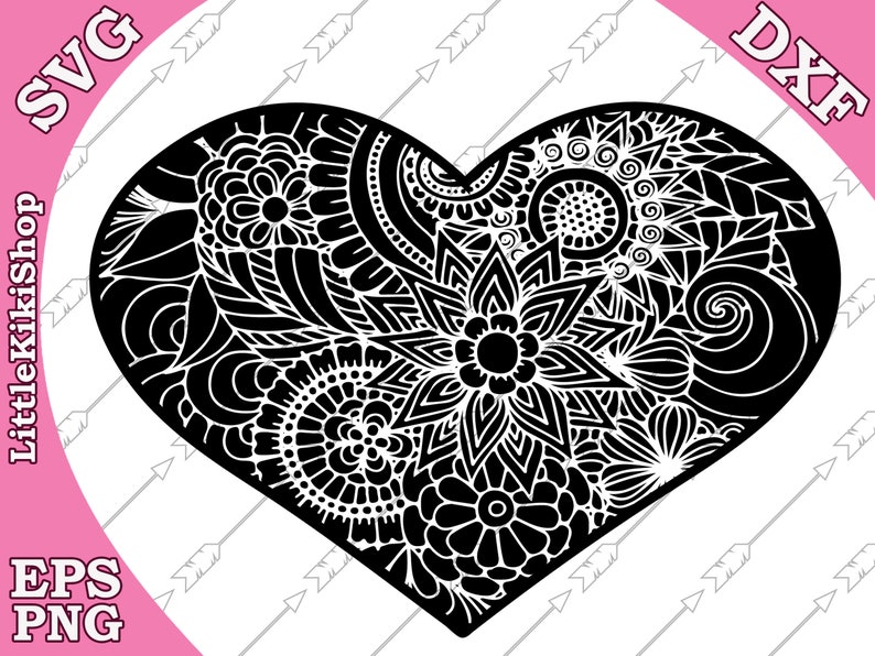 Download Mandala Heart Svg Zentangle Heart Cut Cricut Svg Files Zentagle For Cricut Silhouette Cut Files Intricate Svg Zentangle Heart Svg Clip Art Art Collectibles Commentfer Fr